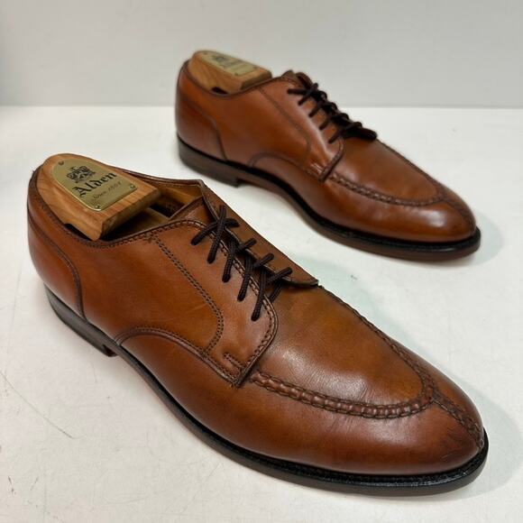 FULLY RESOLED Alden 962 Norwegian Front Blucher (Burnished Tan Calf) USA 8.5 - Picture 5 of 12